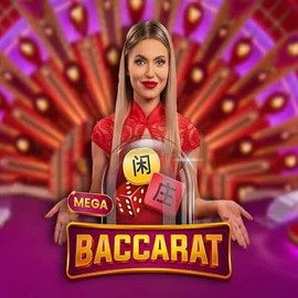Mega Baccarat slot icon by Pragmatic Play, available at Retrozino Casino